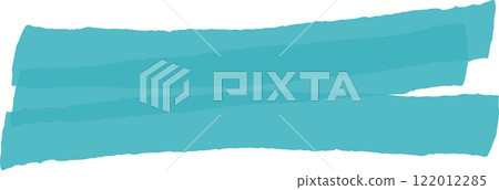 Two horizontal banners of turquoise torn paper are creating negative space on a white background, perfect for adding text or other design elements Two horizontal banners of turquoise torn paper are creating negative space on a white background, perfect for adding text or other design elements 122012285