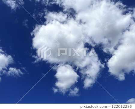 Blue high sky with white clouds natural idyllic background, environment concept, soft focus Blue high sky with white clouds natural idyllic background, environment concept, soft focus 122012286