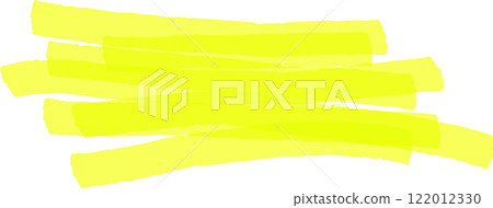 Parallel strokes of vibrant yellow highlighter ink create a dynamic and eye catching design element, perfect for adding a pop of color and emphasis 122012330