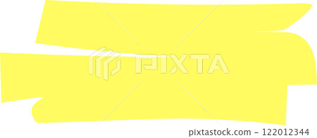 Yellow highlighter brush strokes creating a vibrant, blank copy space against a clean white background, offering an abstract and modern design element for various creative projects 122012344