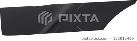 Minimalist dark gray curved abstract shape design element forming a diagonal line, isolated on a white background, conveying modern elegance and simplicity 122012499