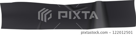 Unfolding black insulating tape for various applications, creating a striking contrast against the clean white background. Ideal for repairs, maintenance, and electrical insulation 122012501