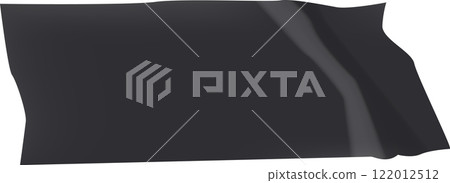 Realistic black flag waving gracefully in the wind, creating an elegant and dramatic atmosphere, evokes feelings of mourning, remembrance, and protest, embodying strength and unity 122012512