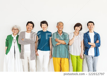 Portraits of youthful middle-aged and senior men and women 122012797