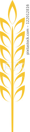 Golden wheat stalk icon representing agriculture, farming, and harvest, featuring a simple and elegant design that highlights food production and natural growth in a minimalist style Golden wheat stalk icon representing agriculture, farming, and harvest, featuring a simple and elegant design that highlights food production and natural growth in a minimalist style 122012816