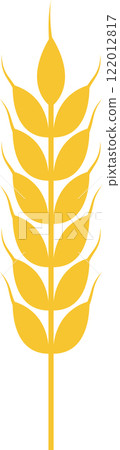 Simple and elegant illustration of a golden wheat stalk, symbolizing agriculture, farming, food production, and the importance of grains in human diet Simple and elegant illustration of a golden wheat stalk, symbolizing agriculture, farming, food production, and the importance of grains in human diet 122012817