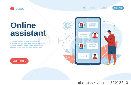 Online assistant engaging in technical support while chatting with a customer on a mobile phone app, focusing on troubleshooting and effective problem solving solutions 122012840