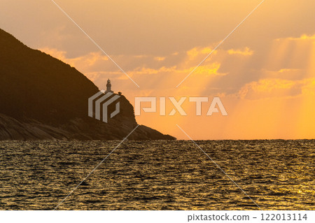 屋久島燈塔的夜景，近海阿爾卑斯山的屋久島（秋季） 122013114