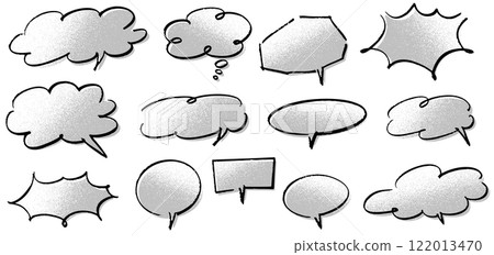 Roughly hand-drawn speech bubble set. 122013470