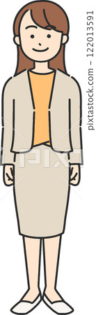 年輕女商人/老師的全身插圖 122013591
