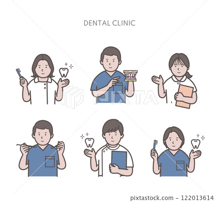 牙醫、牙齒保健員、牙醫工作人員的插圖 122013614