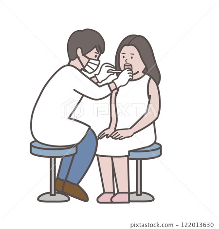 一位女士正在接受牙科檢查 122013630