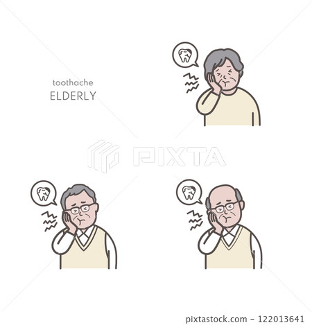 牙痛老年男女的插圖集 122013641