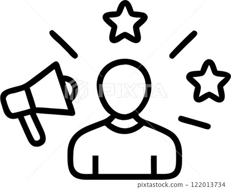 Influencer in outline icon style, marketing theme. Influencer in outline icon style, marketing theme. 122013734