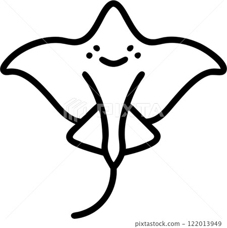 Stingray in outline icon style, aquatic animals, animal theme. 122013949