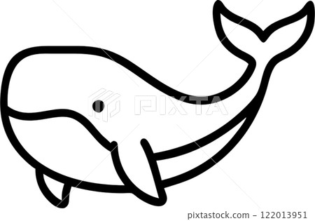Whale in outline icon style, aquatic animals, animal theme. Whale in outline icon style, aquatic animals, animal theme. 122013951
