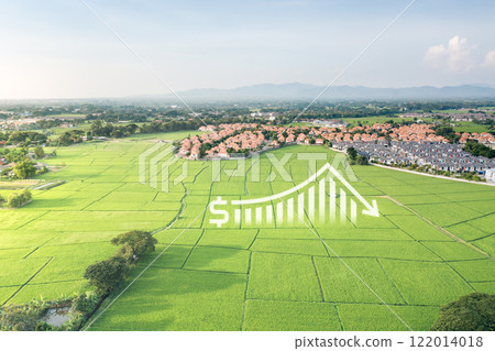 Land and  concept of value to decrease, reduction or low. 122014018
