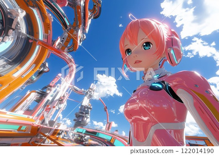 Android girl in a VR game 122014190