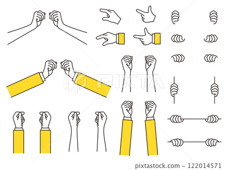 Illustration set of hands in holding poses Gesture Line drawing Illustration set of hands in holding poses Gesture Line drawing 122014571