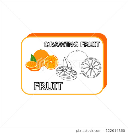 Coloring book ( mandarin ) for children. Vector illustration. 122014860