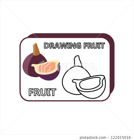 Peach silhouette, children's coloring book. Fruits and vegetables. 122015016