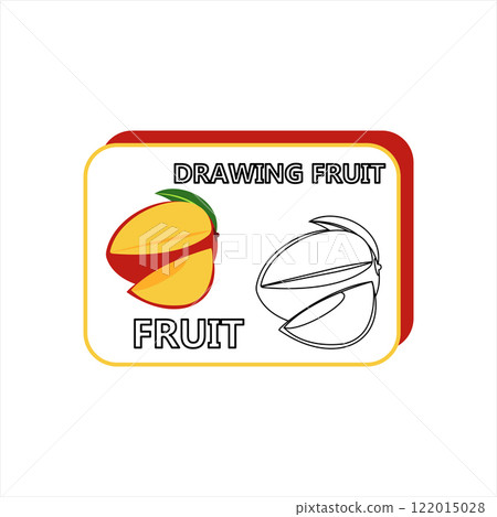 The task for preschool children to develop fine motor skills. Vector illustration. Worksheet for printing. Yellow mango 122015028