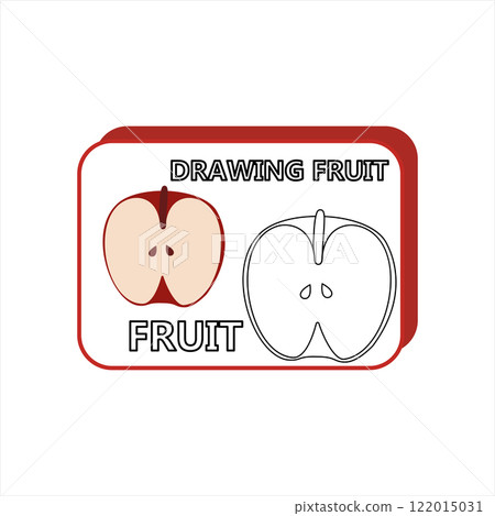 Fruit apple slice to be colored 122015031