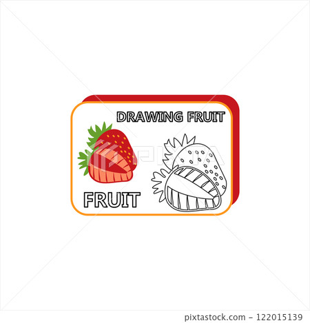 Coloring Book or Page Cartoon Illustration of Funny Strawberries for Children in vector. 122015139