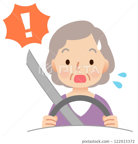 驚慌失措的老年司機 老年駕駛 122015372