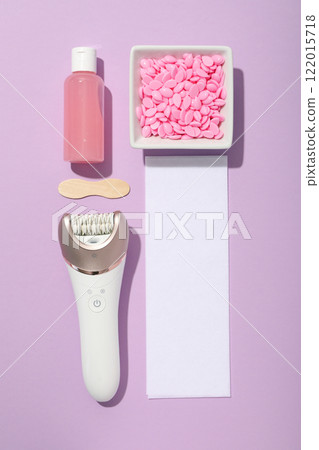 Accessories for depilation on a beautiful background Accessories for depilation on a beautiful background 122015718