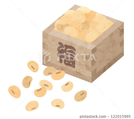 Setsubun beans watercolor style vector illustration 122015995