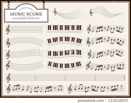 Simple classical music frame set Simple classical music frame set 122016035