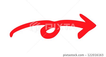 手寫旋轉箭頭向量紅色 122016163