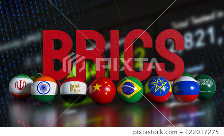 The BRICS is an acronym for Economist  for Business concept 3d Rendering. 122017275