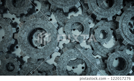 The Dollar Symbol and Metal Gear for Business Concept 3D rendering. 122017276