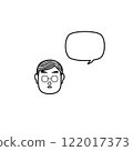 Illustration of a man with a 7:3 hairstyle and glasses 122017373
