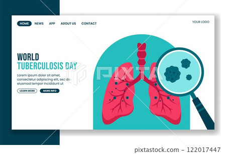 World Tuberculosis Day Flat Cartoon Illustration for Social Media Landing Page 122017447