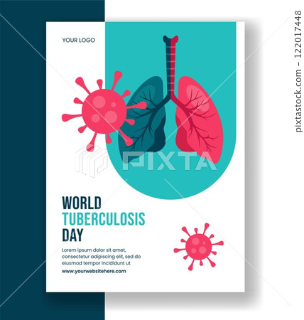 Flat Style Cartoon Illustration for World Tuberculosis Day Social Media Vertical Poster 122017448