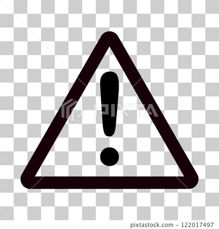 Black Hazard warning attention icon. Hazard warning attention on transparent background. Hazard warning attention sign. tick symbol. exclamation logo. flat style. 122017497