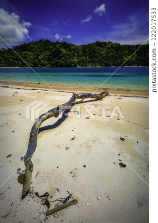 View of the sea from the beach of Coconut Island Kilian Bay 122017533