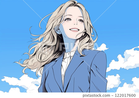 穿著西裝的美麗女性插畫“AI生成圖像” 穿著西裝的美麗女性插畫“AI生成圖像” 122017600