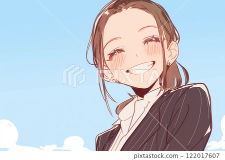 穿著西裝的美麗女性插畫“AI生成圖像” 122017607