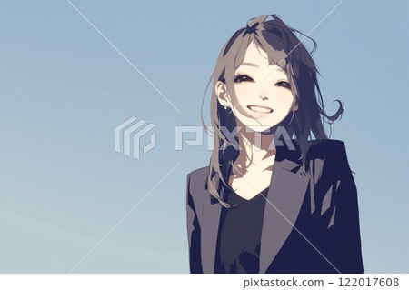 Illustration of a beautiful woman in a suit "AI generated image" Illustration of a beautiful woman in a suit "AI generated image" 122017608