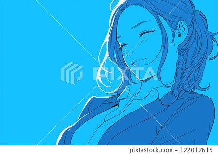 穿著西裝的美麗女性插畫“AI生成圖像” 穿著西裝的美麗女性插畫“AI生成圖像” 122017615