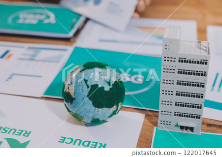 Carbon offset price report CO2 emission. Future growth Net zero waste in ESG ethical SME office protect climate change global warming social issues project. Group of asia people Eco friendly SDGs plan Carbon offset price report CO2 emission. Future growth Net zero waste in ESG ethical SME office protect climate change global warming social issues project. Group of asia people Eco friendly SDGs plan 122017645