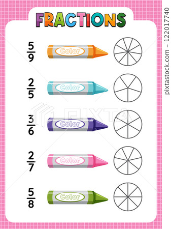 Colorful Fractions Learning Chart Colorful Fractions Learning Chart 122017740