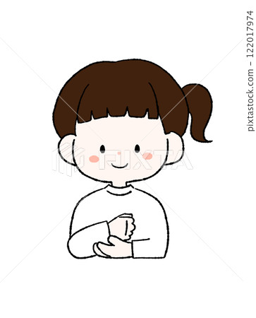 Illustration of a convinced girl Illustration of a convinced girl 122017974