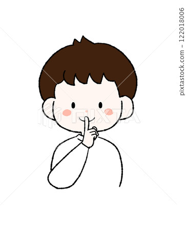 Illustration of a boy doing a secret pose Illustration of a boy doing a secret pose 122018006