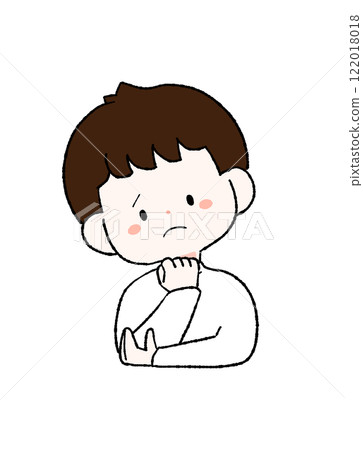 一個思考的男孩思考的插圖 122018018
