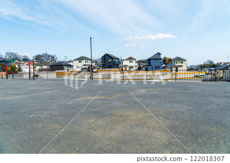 Park and development land created in a housing complex under construction Park and development land created in a housing complex under construction 122018307